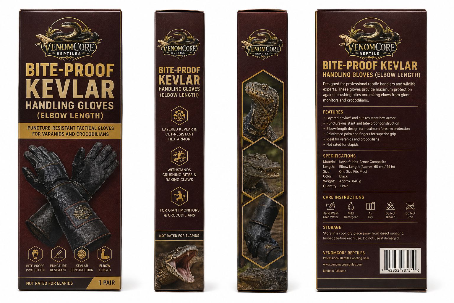 Bite-Proof Kevlar Handling Gloves (Elbow Length)